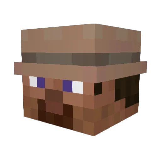 Shuffleman Minecraft avatar head, 3D render