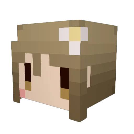 Shufriend Minecraft avatar head, 3D render