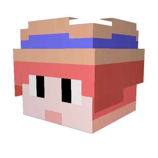 Shugle Minecraft avatar head, 3D render