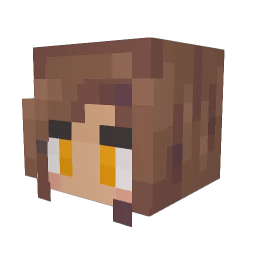 Shugoneko Minecraft avatar head, 3D render