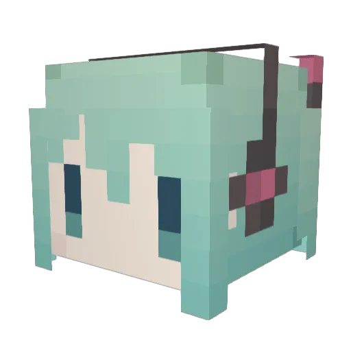 Shuidongliu Minecraft avatar head, 3D render