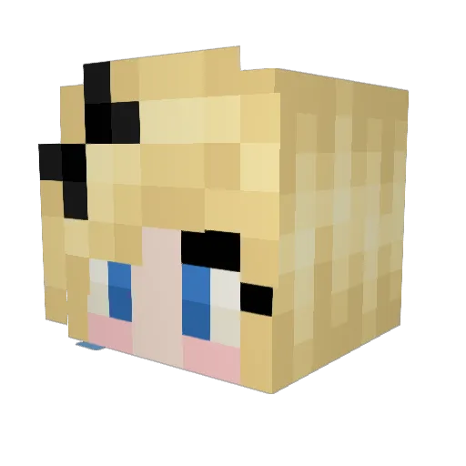 Shukkkkk Minecraft avatar head, 3D render