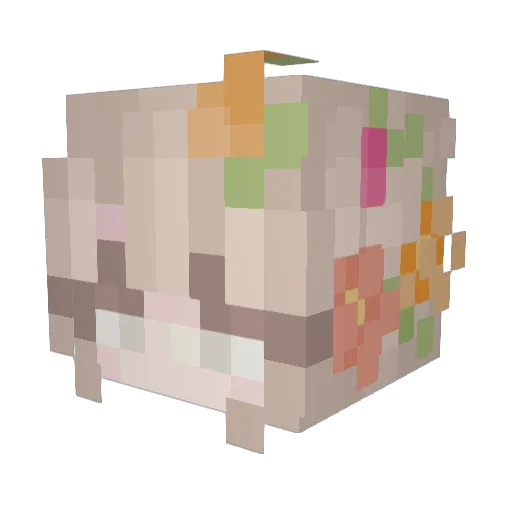 ShukoiRyu Minecraft avatar head, 3D render