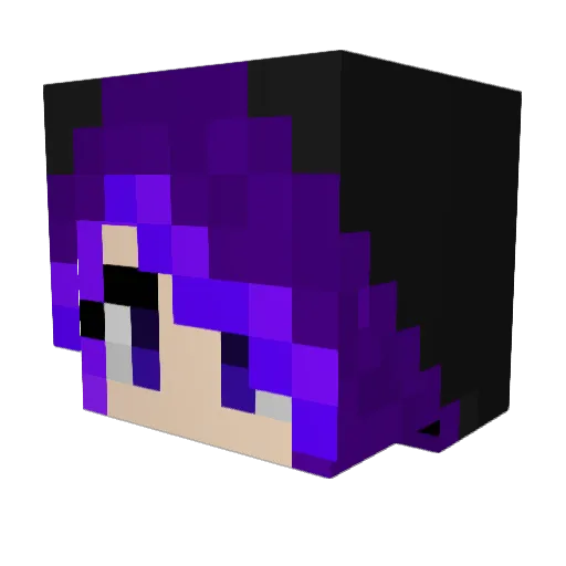 ShukujoKarasu Minecraft avatar head, 3D render