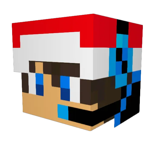 Shukuu Minecraft avatar head, 3D render