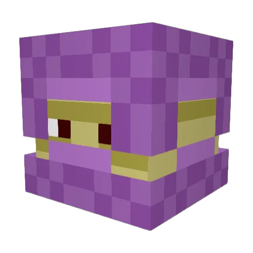 Shulkie Minecraft avatar head, 3D render