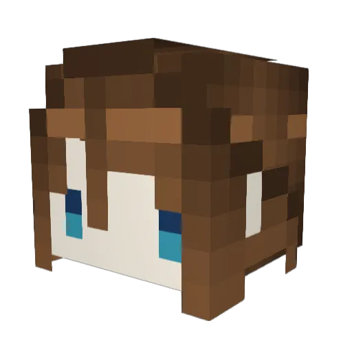 ShunAnYY Minecraft avatar head, 3D render