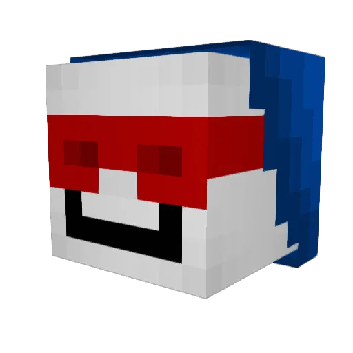 Shundam Minecraft avatar head, 3D render