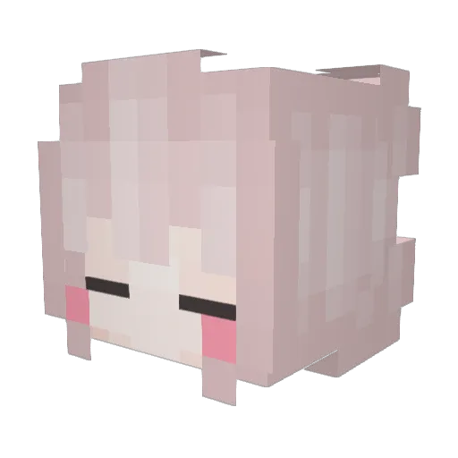 Shungchi Minecraft avatar head, 3D render
