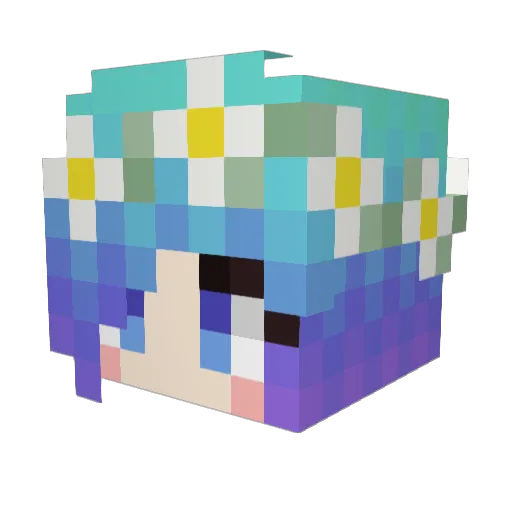 Shungii Minecraft avatar head, 3D render