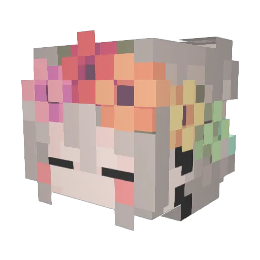 Shuniieh Minecraft avatar head, 3D render