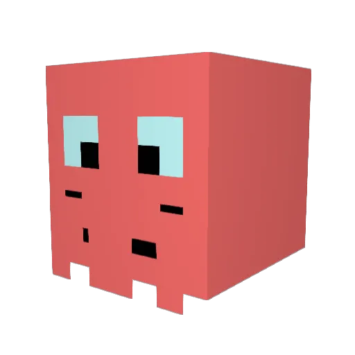 Shunk Minecraft avatar head, 3D render