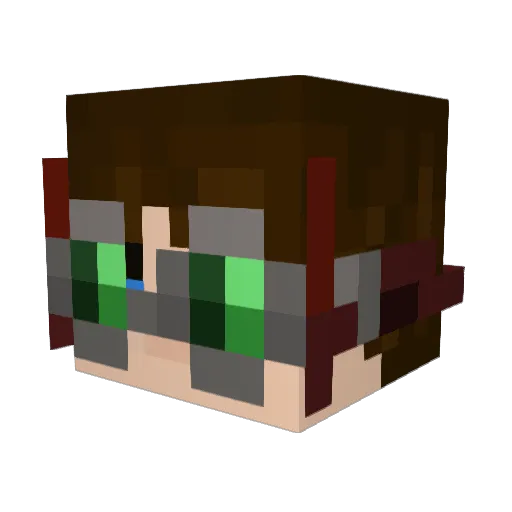Shunneon Minecraft avatar head, 3D render