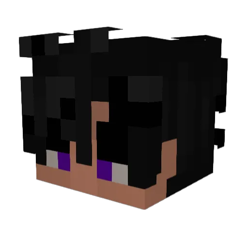 Shunpaii Minecraft avatar head, 3D render