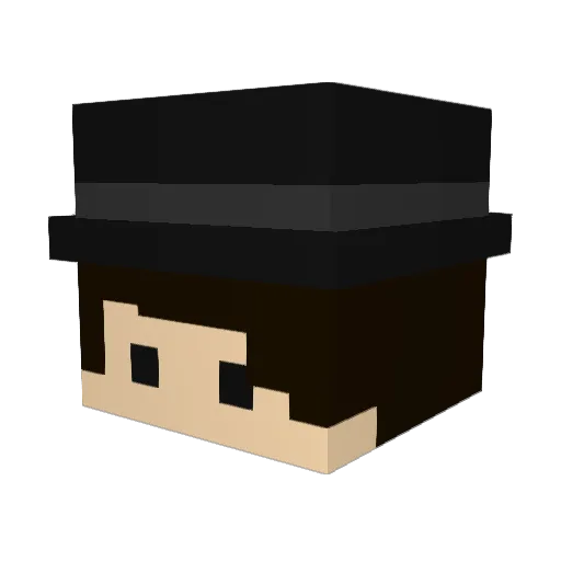 Shuo Minecraft avatar head, 3D render