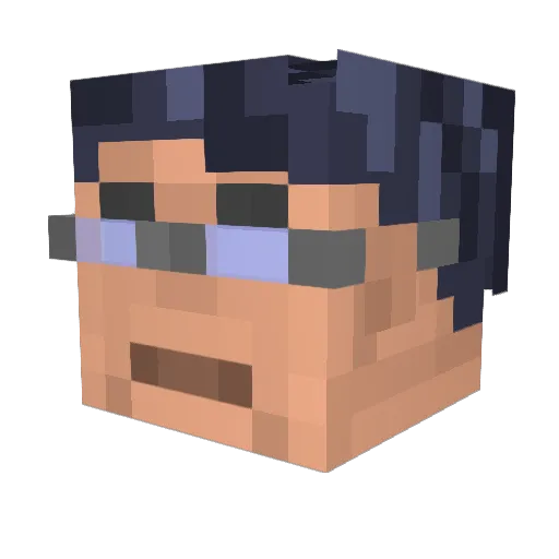Shustikov Minecraft avatar head, 3D render