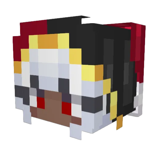 Shusume Minecraft avatar head, 3D render