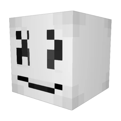 Shutdlown Minecraft avatar head, 3D render