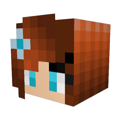 Shutefi Minecraft avatar head, 3D render