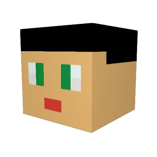 Shutty22 Minecraft avatar head, 3D render