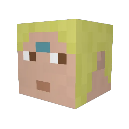 Shutupian Minecraft avatar head, 3D render