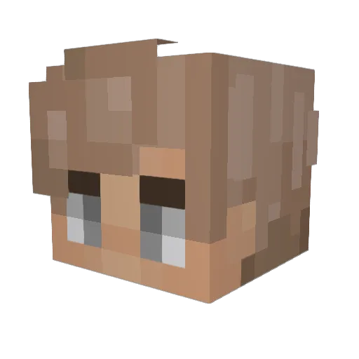 Shuukaa Minecraft avatar head, 3D render