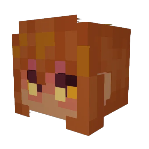 Shuuun_ Minecraft avatar head, 3D render