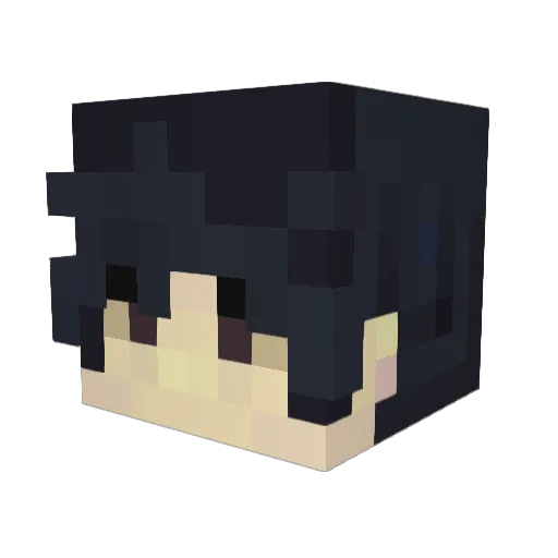 Shuuyaa Minecraft avatar head, 3D render