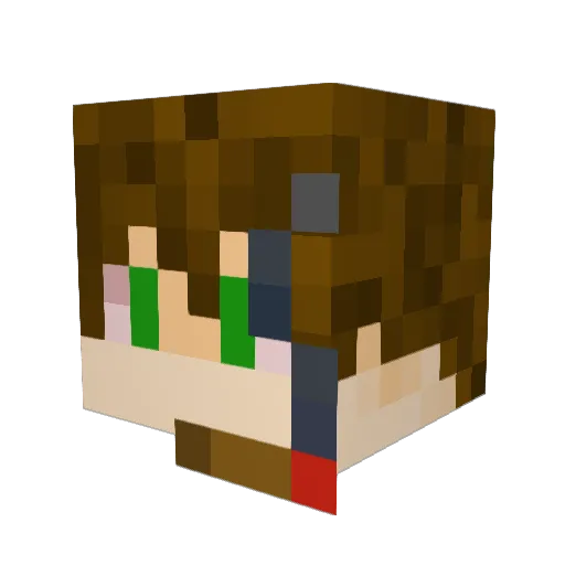 Shuwap Minecraft avatar head, 3D render