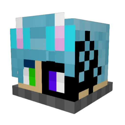 Shuzuu Minecraft avatar head, 3D render