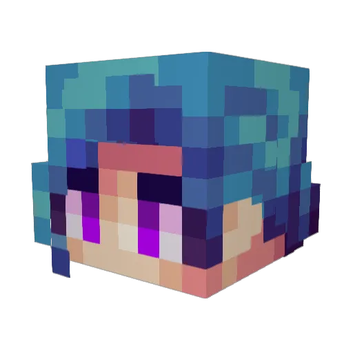 Shxkai Minecraft avatar head, 3D render