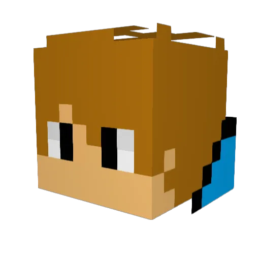 ShxvicMC Minecraft avatar head, 3D render