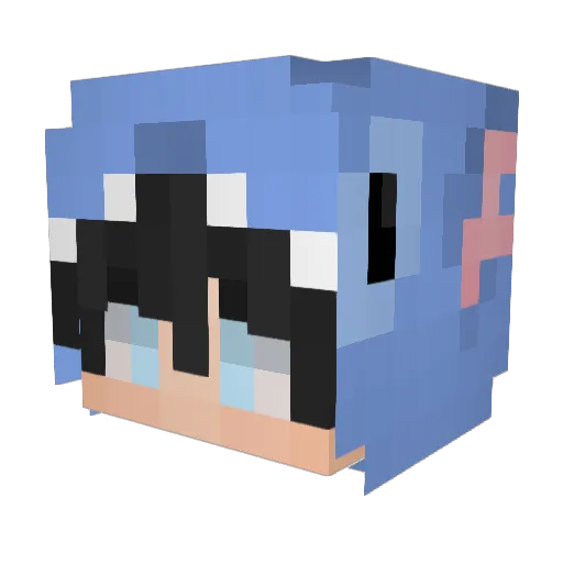 ShyBong Minecraft avatar head, 3D render