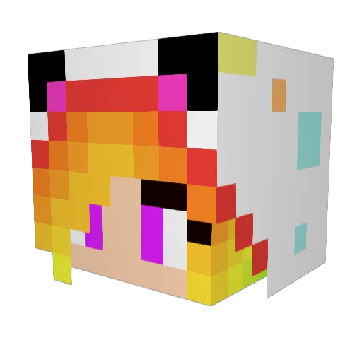 ShyCryBaby Minecraft avatar head, 3D render