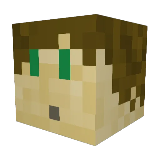 ShyMorbius Minecraft avatar head, 3D render