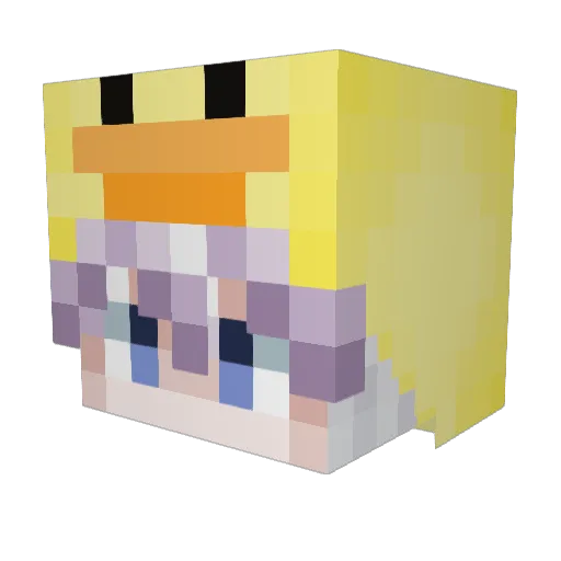 ShyXOly Minecraft avatar head, 3D render