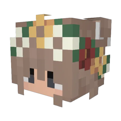 Shy_Laura Minecraft avatar head, 3D render