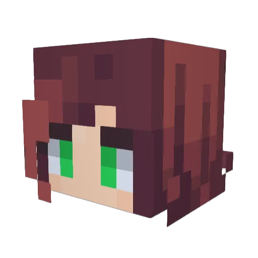 Shyame Minecraft avatar head, 3D render