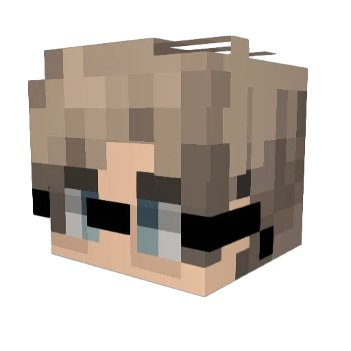 Shyn3ss Minecraft avatar head, 3D render