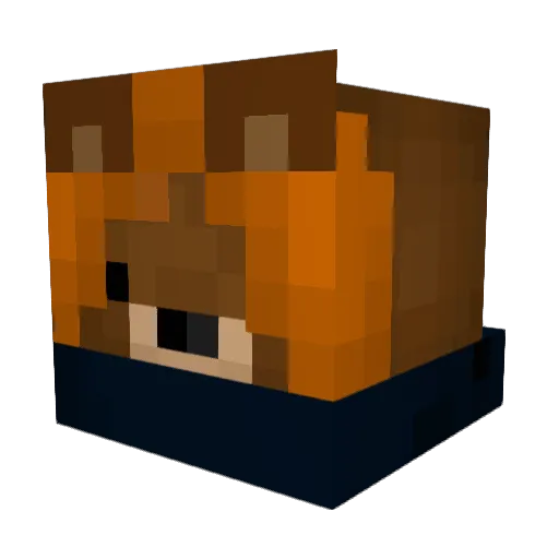 Shyped Minecraft avatar head, 3D render
