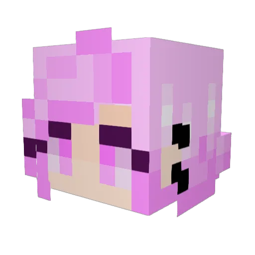 Shyrline Minecraft avatar head, 3D render