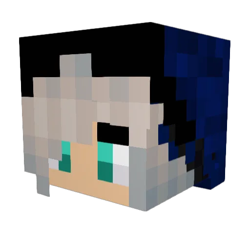 Shyskyblue Minecraft avatar head, 3D render