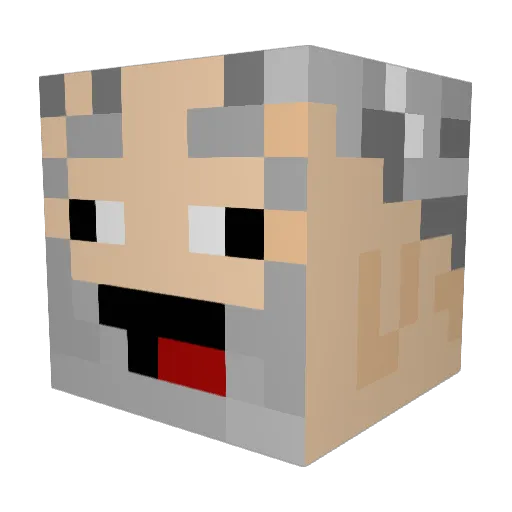 Shywz Minecraft avatar head, 3D render