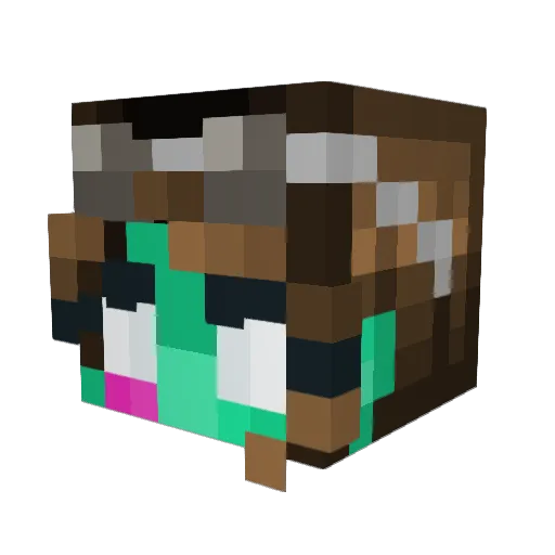 Shzdo Minecraft avatar head, 3D render