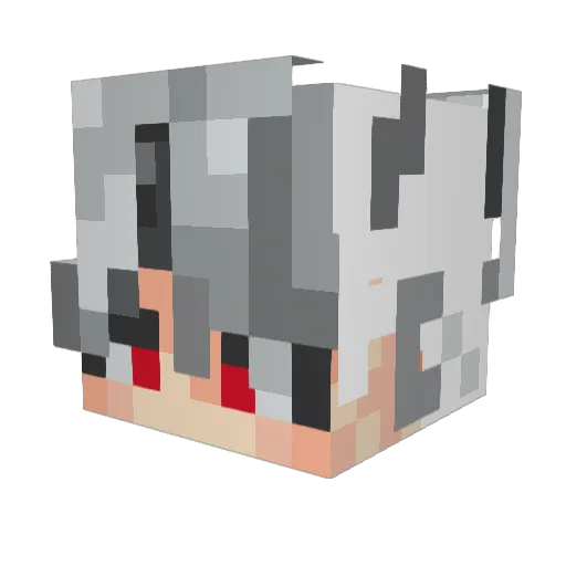 Shzee Minecraft avatar head, 3D render