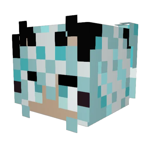 Si1verFoxy Minecraft avatar head, 3D render