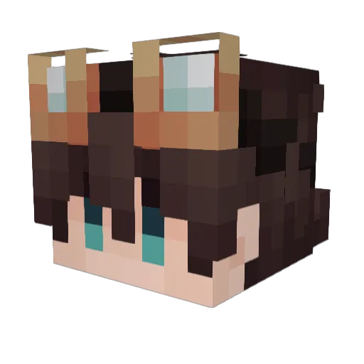 SiIiver Minecraft avatar head, 3D render