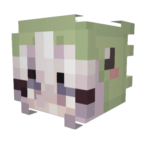 SiLO_Q Minecraft avatar head, 3D render