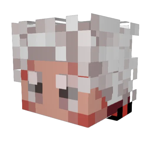 SiThru Minecraft avatar head, 3D render