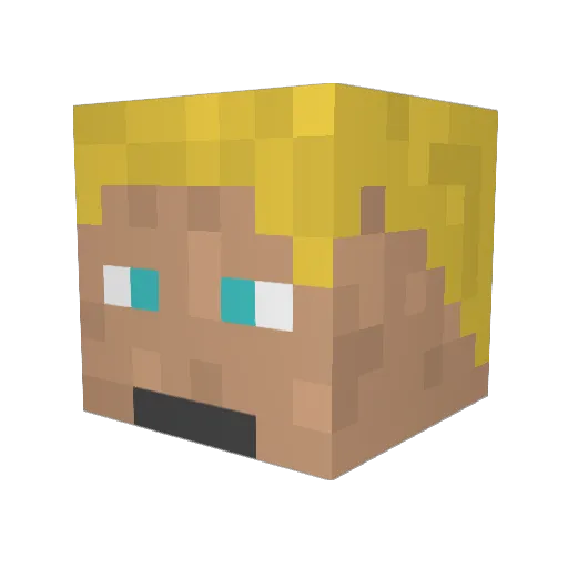 Si_dus Minecraft avatar head, 3D render